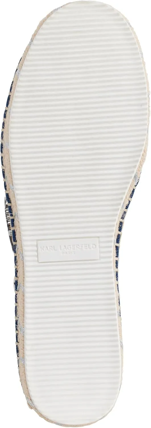 KARL LAGERFELD Women's Cushioned Insole Everyday Michaela-Flat Espadrille Platform