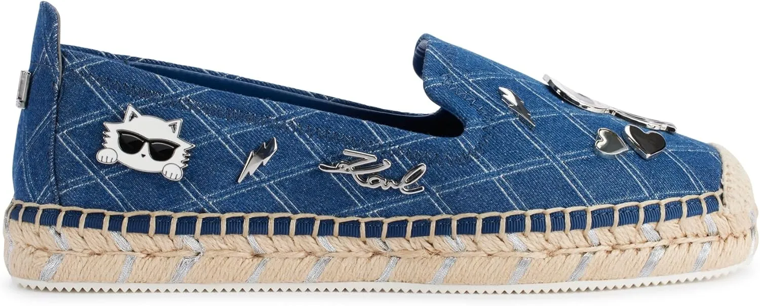 KARL LAGERFELD Women's Cushioned Insole Everyday Michaela-Flat Espadrille Platform