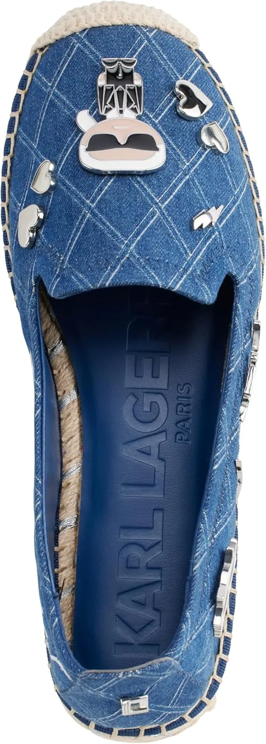 KARL LAGERFELD Women's Cushioned Insole Everyday Michaela-Flat Espadrille Platform