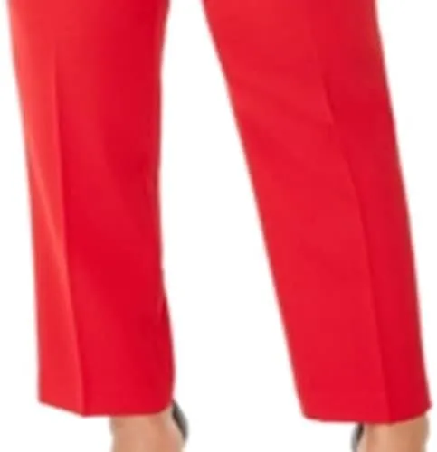 Kasper Women's Plus Size Flat Front Slim Pant