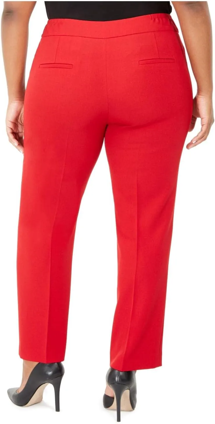 Kasper Women's Plus Size Flat Front Slim Pant