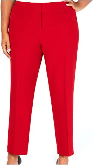 Kasper Women's Plus Size Flat Front Slim Pant