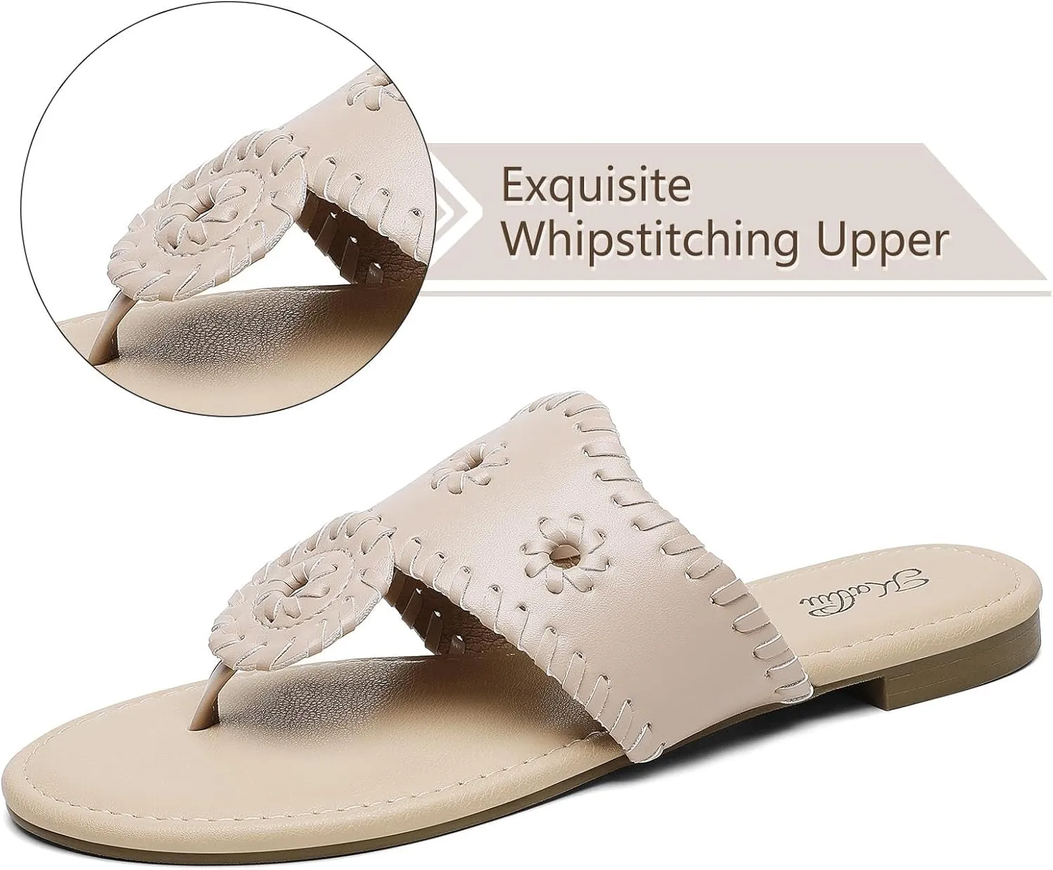 katliu Women's Flat Sandals Flip Flop Sandals Dressy Thong Sandals