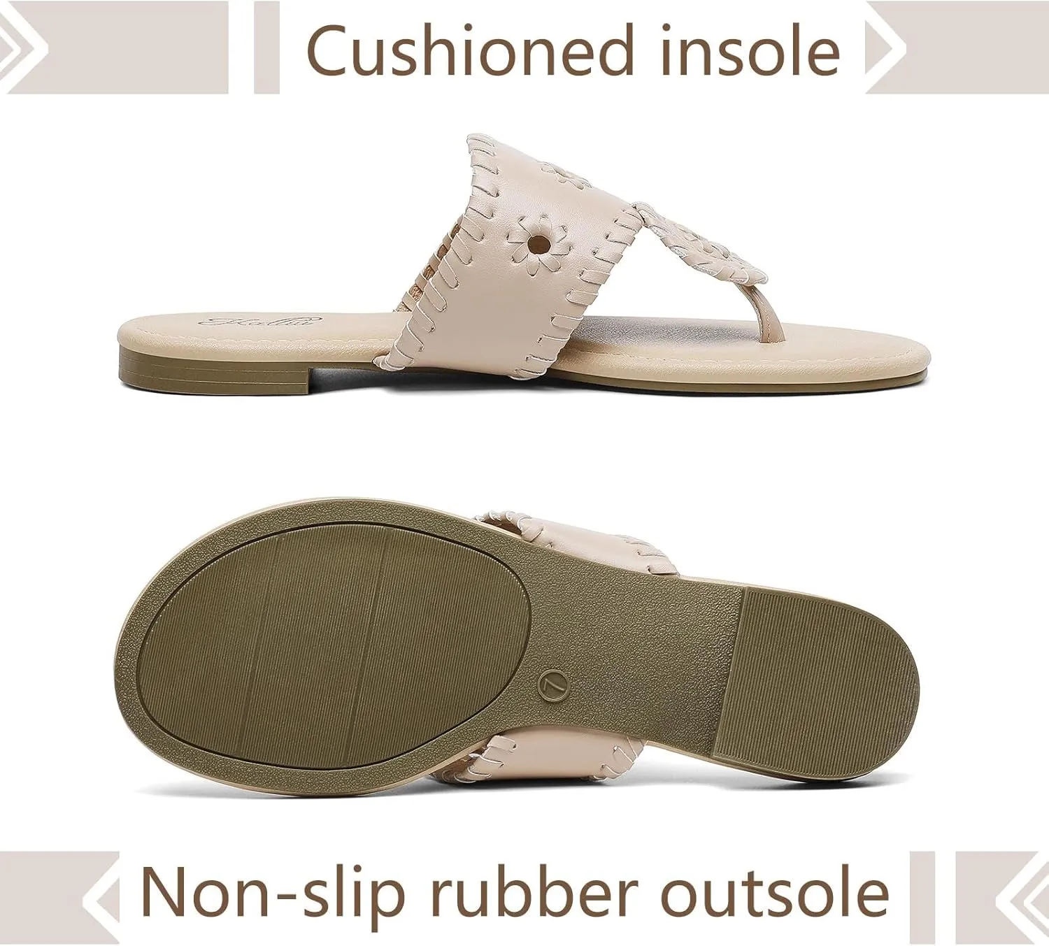 katliu Women's Flat Sandals Flip Flop Sandals Dressy Thong Sandals