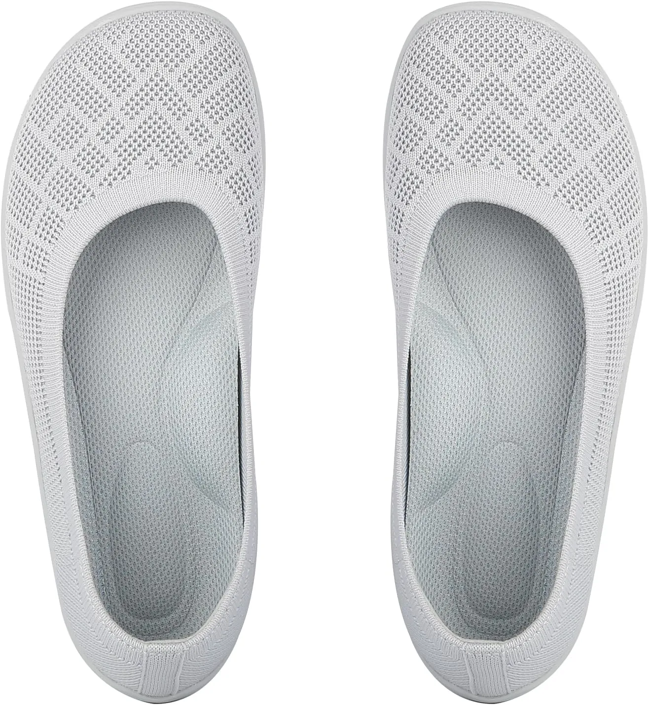 KBZone Women‘s Flat Shoes Round Toe Knit Ballet Flat Comfort Dressy Flat Walking Shoes