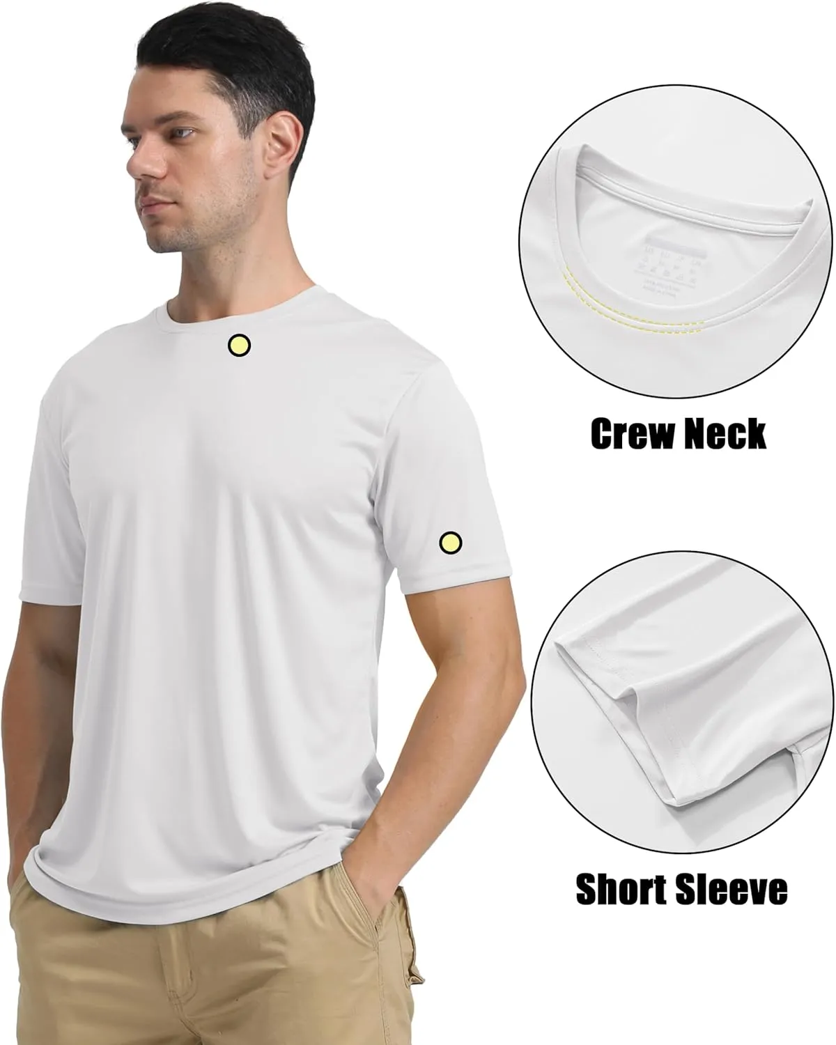 KEFITEVD Men's Short Sleeve UPF 50  Sun Protection Shirts Quick Dry Rashguard Swim Shirt SPF Workout Fishing Athletic T-Shirt