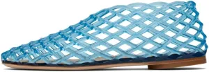 keleimusi Women's Woven Jelly Flats Slip-On Square Toe Mesh Ballet Flats Sole Lightweight Breathable Summer Slides Clear Hollow Jelly Sandals Beach Ballerina Shoes