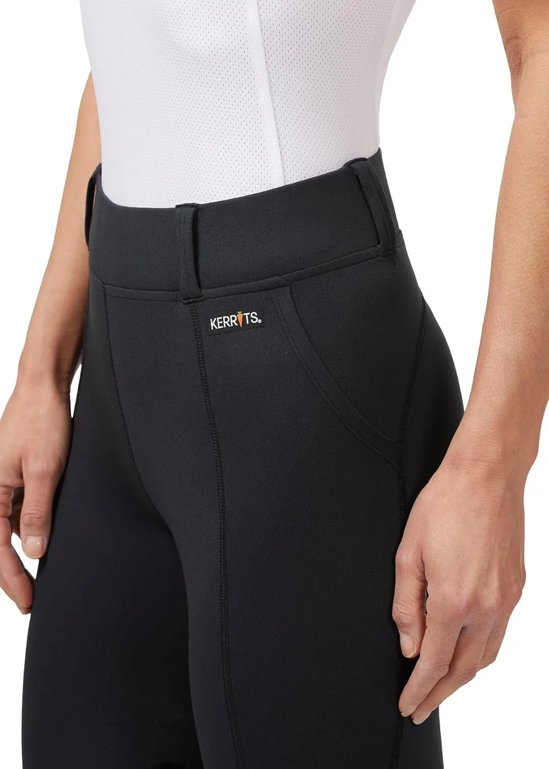 Kerrits Women's Performance Knee Patch Horse Riding Tights – Breathable Lightweight Equestrian Schooling Leggings, Pockets