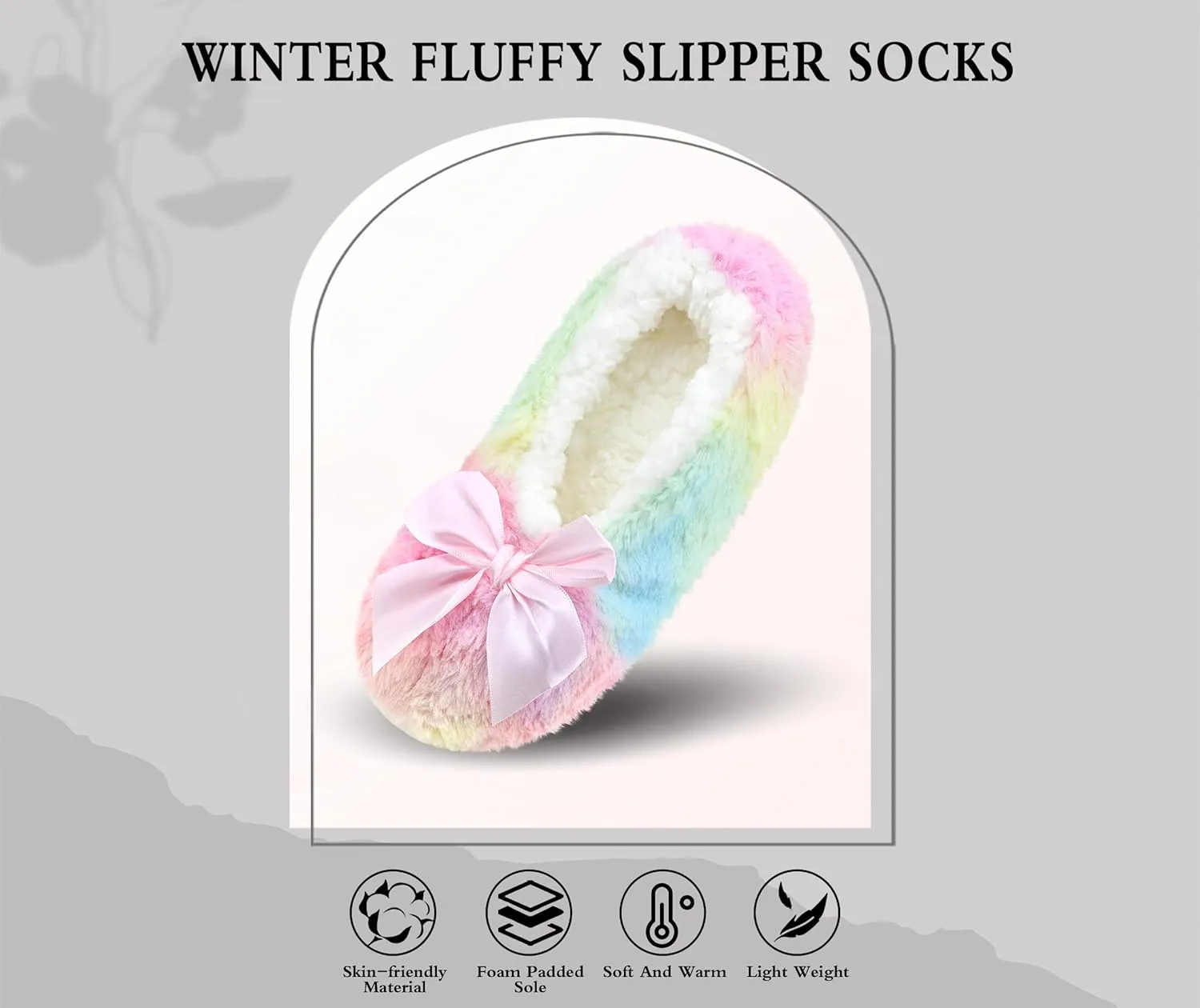 Keyela Womens Cozy&Warm Slipper Socks with Grippers-House Socks