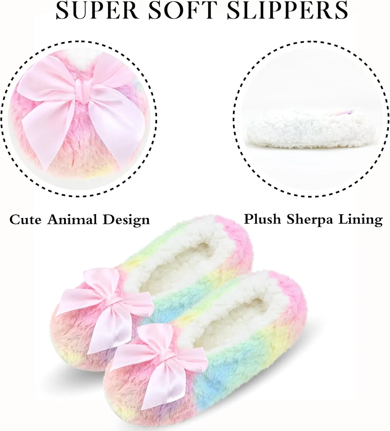 Keyela Womens Cozy&Warm Slipper Socks with Grippers-House Socks