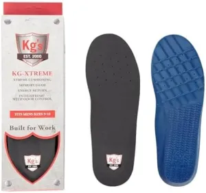 Kg’s KG-Xtreme Cushioned Insoles – Memory Foam Insoles with Arch Support for All Day Comfort, Work Boot Insoles for Men with Intellifresh® Odor Control (Size 16-17)
