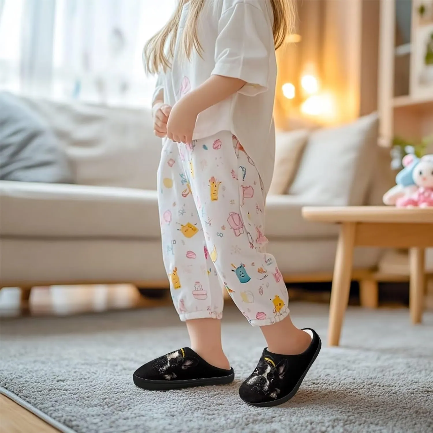 Kids Home Slippers for Boys Girls, Winter Warm House Slippers Non Slip Comfy Slippers for Indoor Outdoor