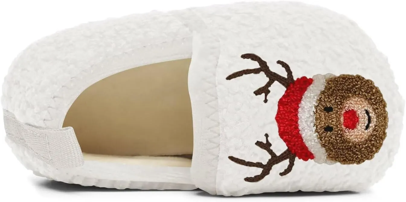 Kids Slippers Toddler Smile Face House Slippers Indoor Home Non-Slip Rubber Sole Shoes Warm Cozy Socks