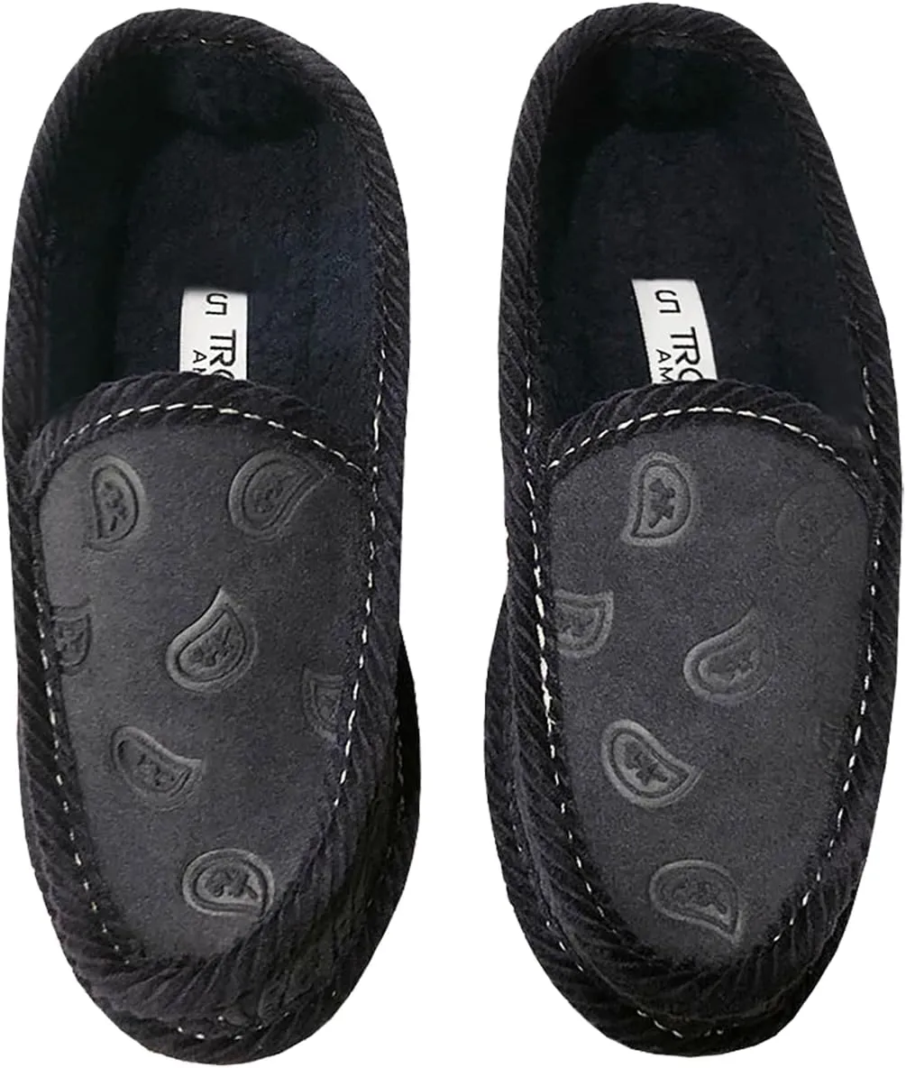 KN-002F Faux Fur NewBuck Bandana Paisley Embossed Slipper Shoes