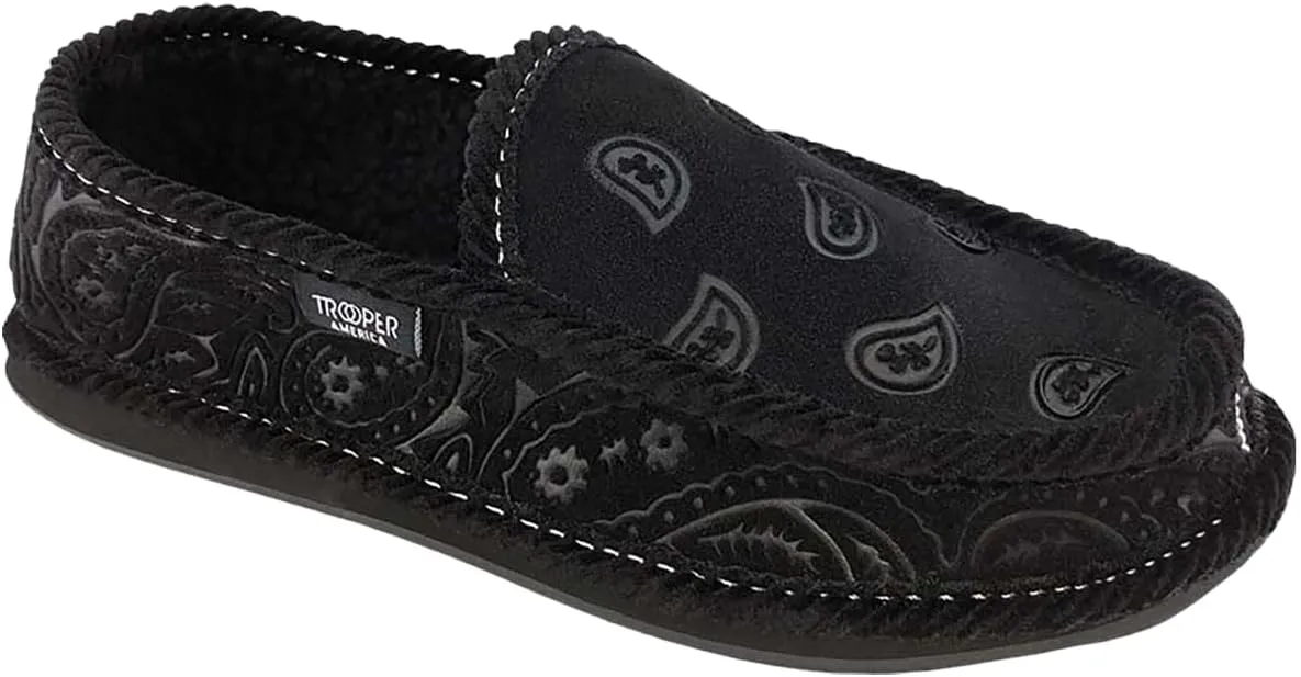 KN-002F Faux Fur NewBuck Bandana Paisley Embossed Slipper Shoes