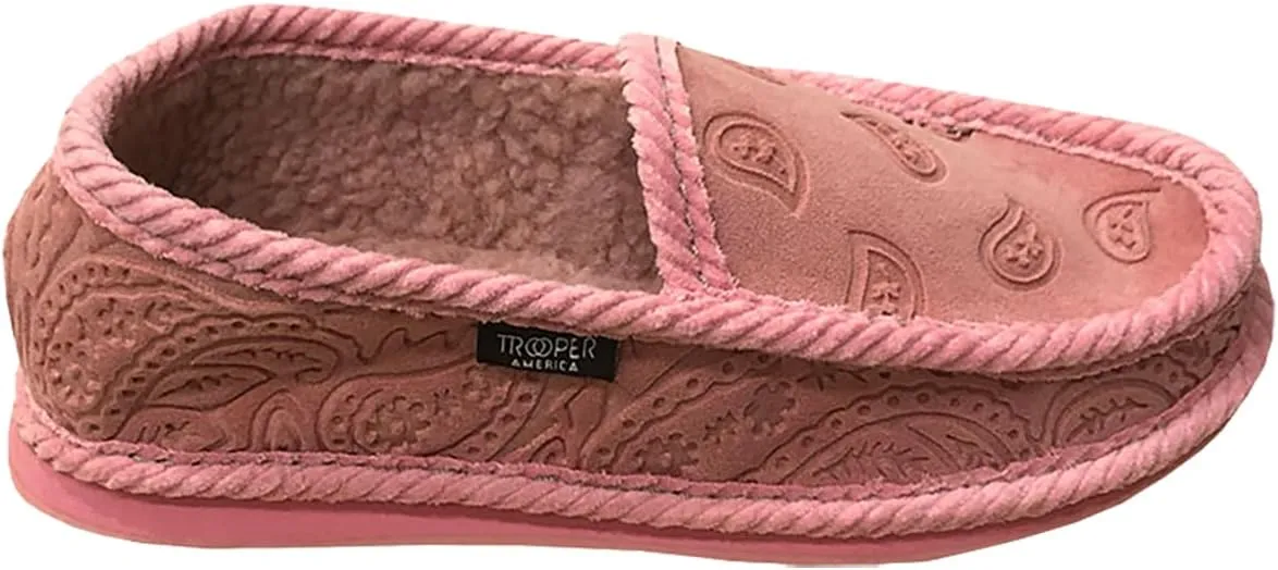 KN-002F Faux Fur NewBuck Bandana Paisley Embossed Slipper Shoes