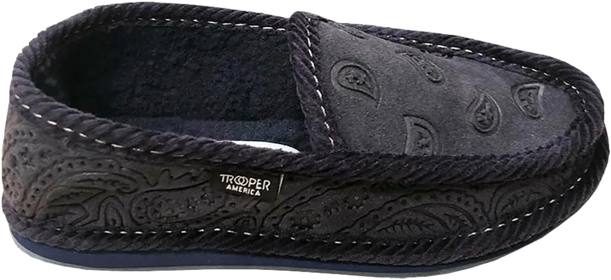 KN-002F Faux Fur NewBuck Bandana Paisley Embossed Slipper Shoes