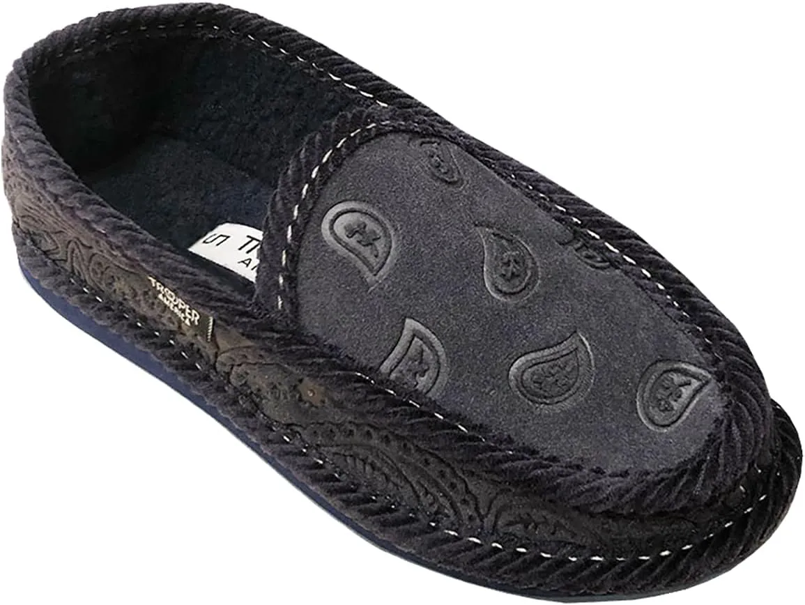 KN-002F Faux Fur NewBuck Bandana Paisley Embossed Slipper Shoes