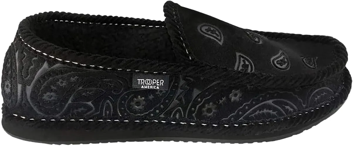 KN-002F Faux Fur NewBuck Bandana Paisley Embossed Slipper Shoes