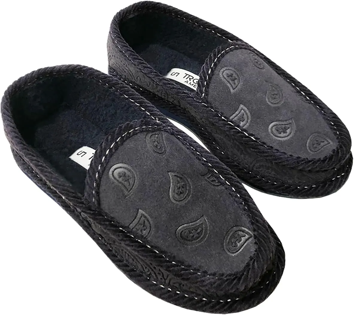 KN-002F Faux Fur NewBuck Bandana Paisley Embossed Slipper Shoes
