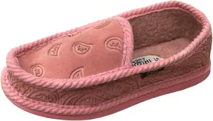 KN-002F Faux Fur NewBuck Bandana Paisley Embossed Slipper Shoes