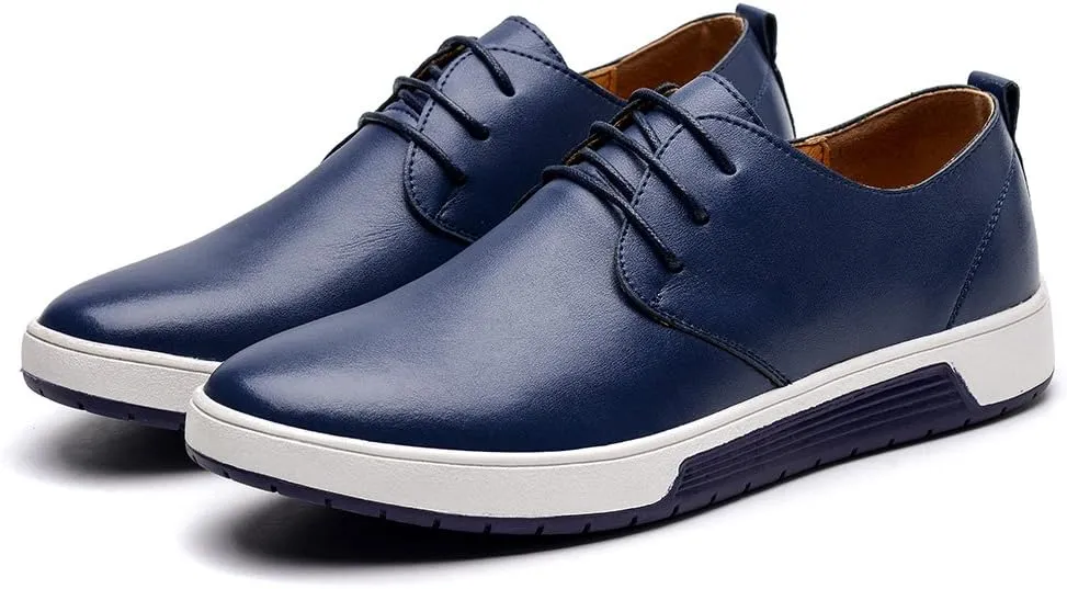 konhill Men's Casual Oxford Shoes - Breathable Dress Shoes Loafers Lace-up Flat Sneakers