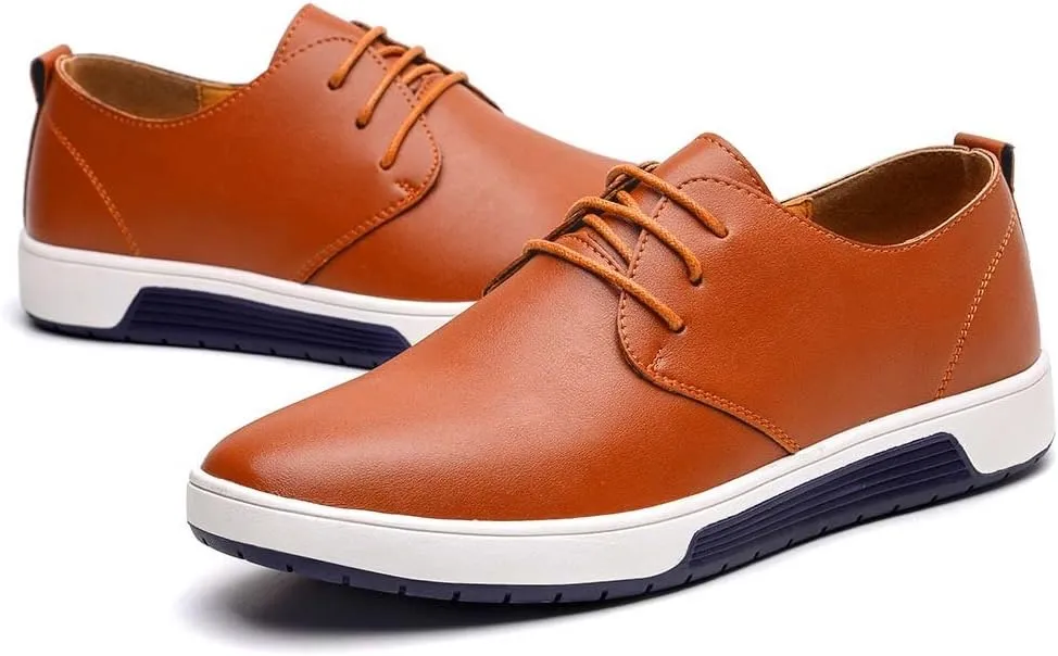 konhill Men's Casual Oxford Shoes - Breathable Dress Shoes Loafers Lace-up Flat Sneakers
