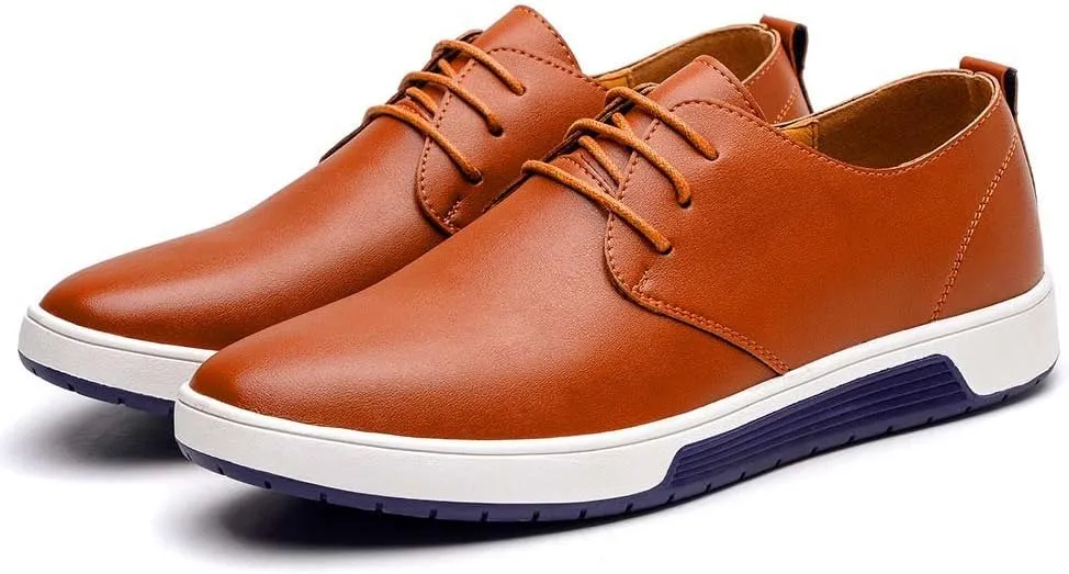 konhill Men's Casual Oxford Shoes - Breathable Dress Shoes Loafers Lace-up Flat Sneakers