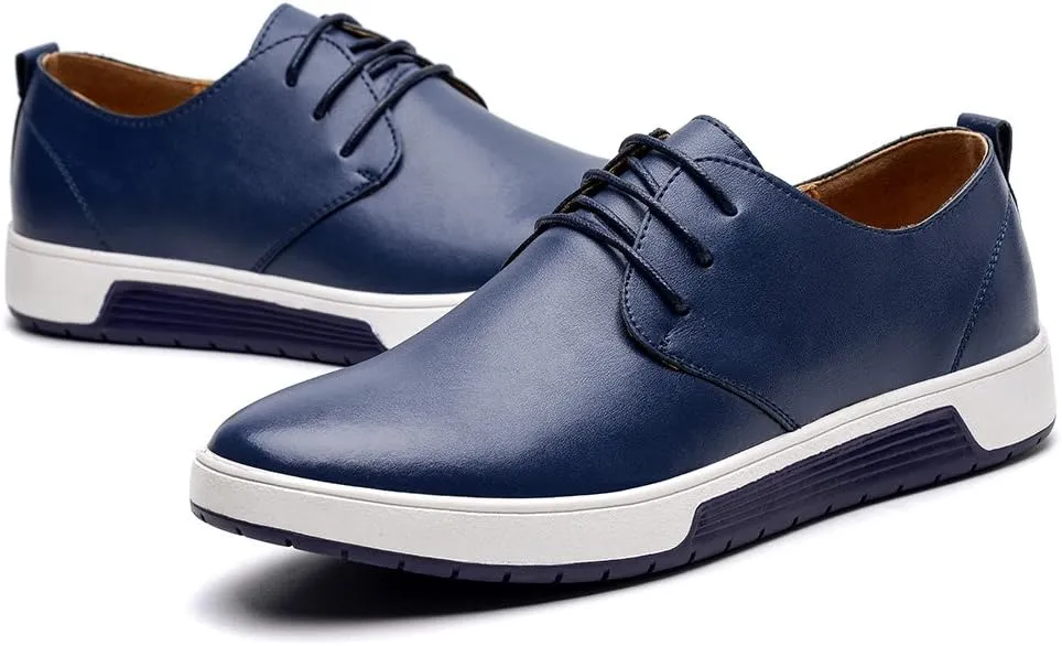 konhill Men's Casual Oxford Shoes - Breathable Dress Shoes Loafers Lace-up Flat Sneakers