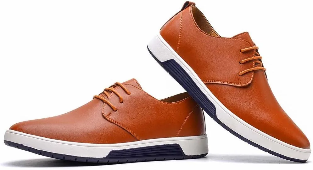 konhill Men's Casual Oxford Shoes - Breathable Dress Shoes Loafers Lace-up Flat Sneakers