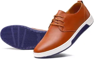 konhill Men's Casual Oxford Shoes - Breathable Dress Shoes Loafers Lace-up Flat Sneakers
