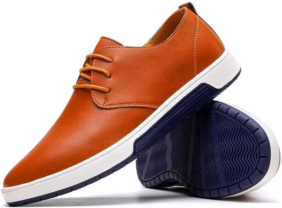 konhill Men's Casual Oxford Shoes - Breathable Dress Shoes Loafers Lace-up Flat Sneakers