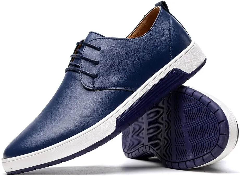 konhill Men's Casual Oxford Shoes - Breathable Dress Shoes Loafers Lace-up Flat Sneakers