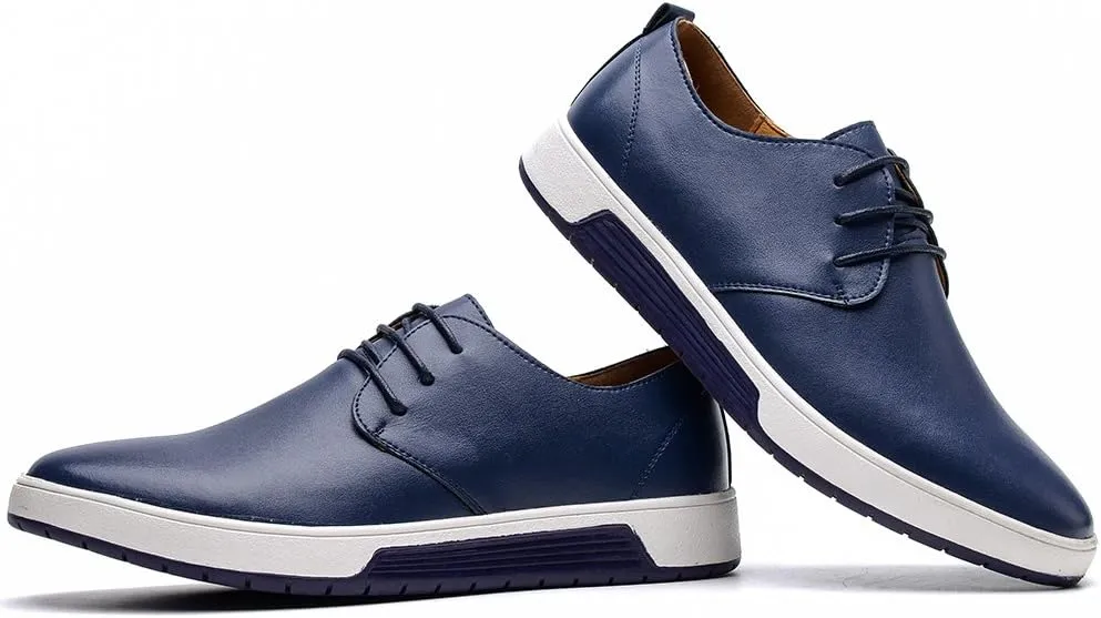 konhill Men's Casual Oxford Shoes - Breathable Dress Shoes Loafers Lace-up Flat Sneakers