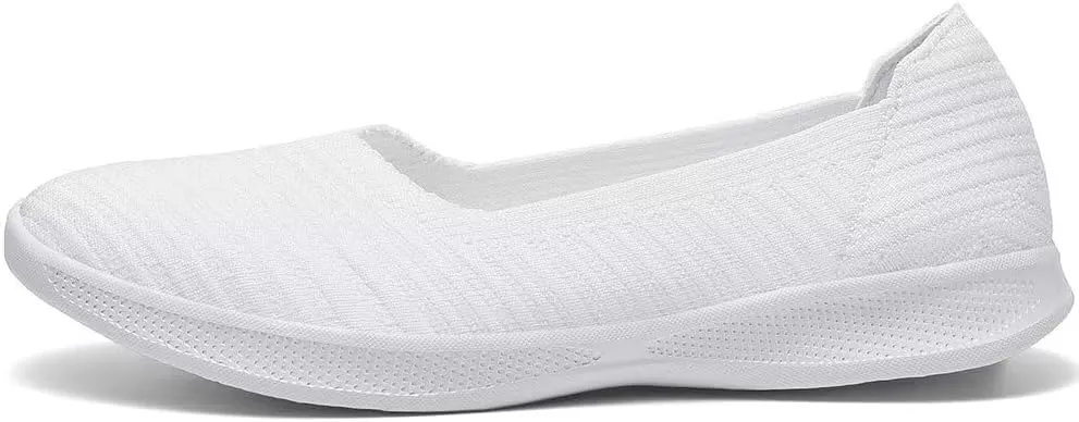 konhill Women's Slip on Loafers - Comfy Walking Tennis Low-Top Ballet Flat Nurse Shoes Casual Sneakers