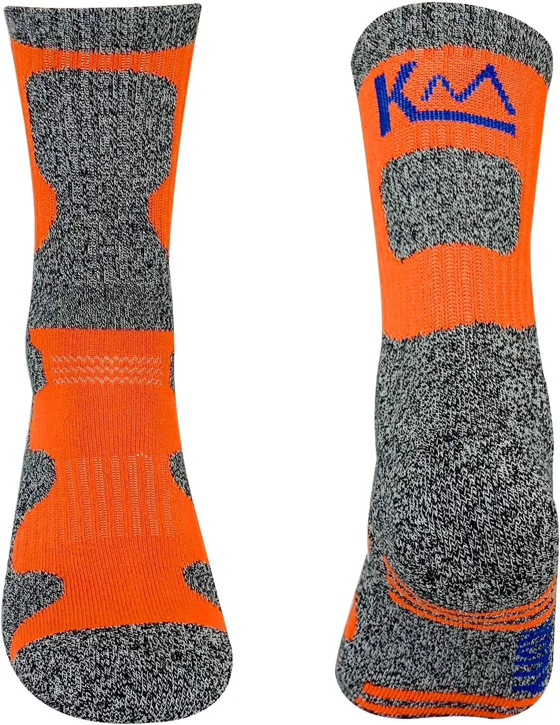 KONY Womens Cotton Full Cushioned Hiking Socks, 5 Pack Moisture Wicking Outdoor Trekking Crew Socks