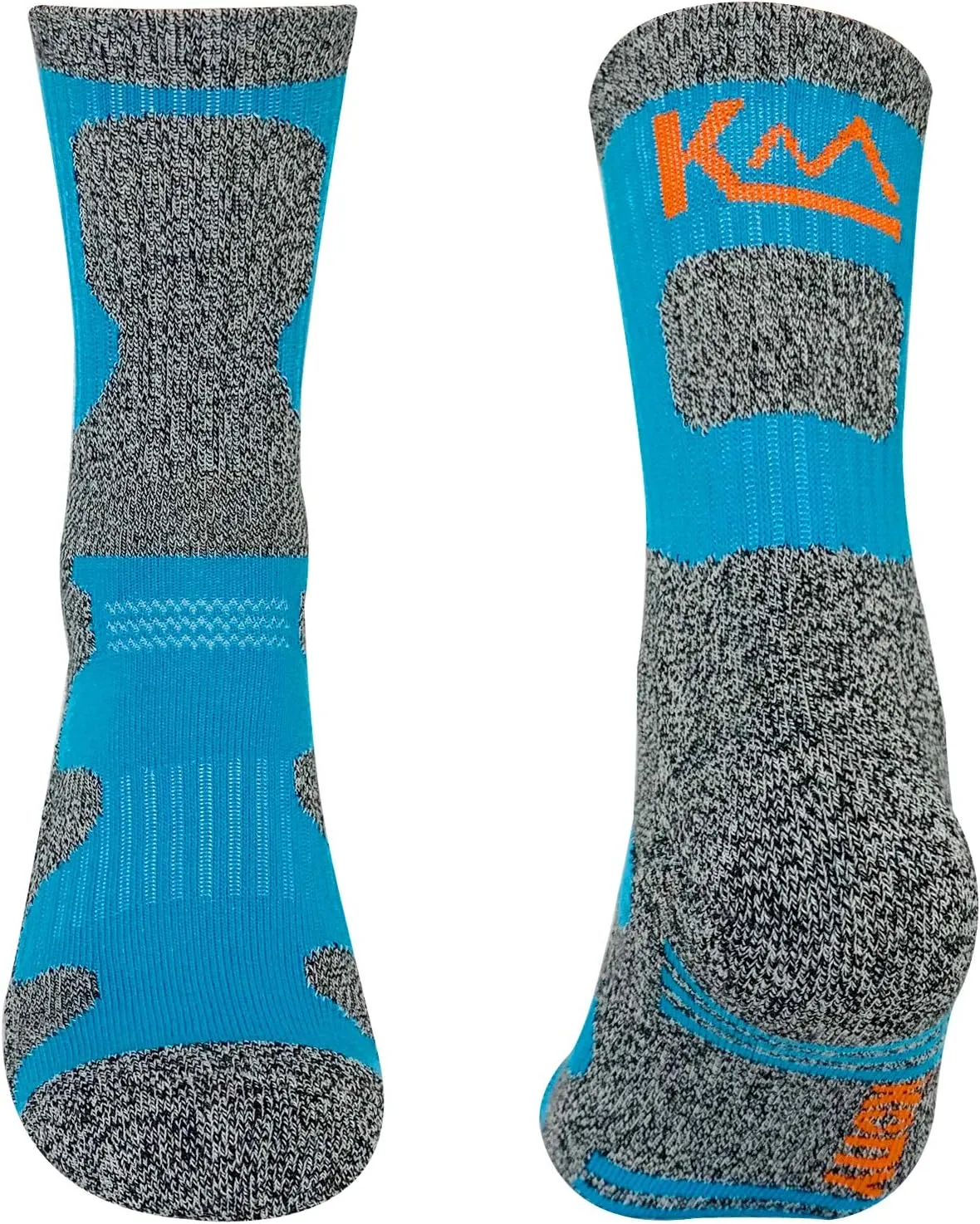 KONY Womens Cotton Full Cushioned Hiking Socks, 5 Pack Moisture Wicking Outdoor Trekking Crew Socks