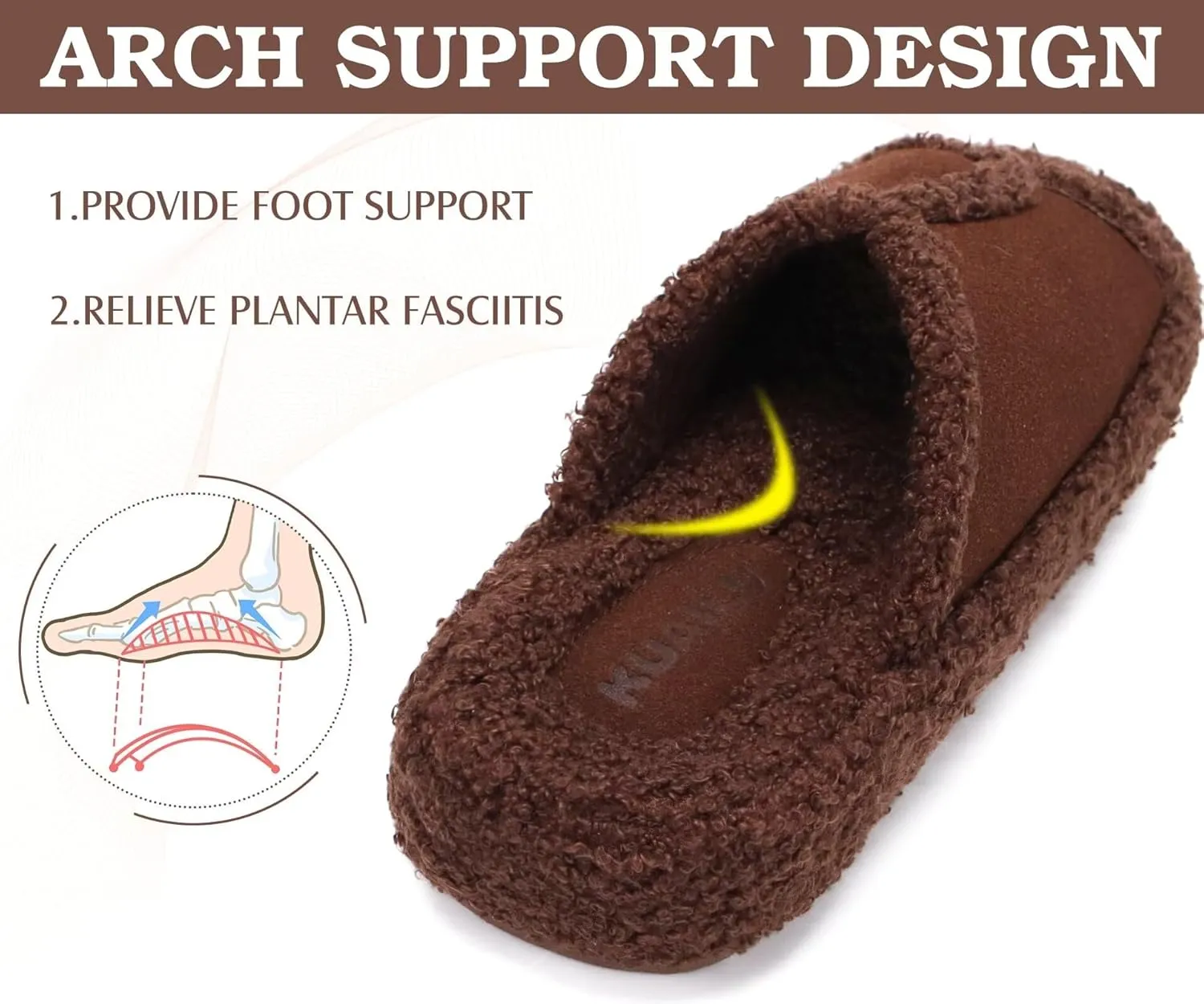 KUAILU Women Cozy Slippers Comfortable Suede Faux Fluff Warm Sherpa Lining House slippers for ladies Bedroom Memory Foam Cushioned Orthotic Open Toe Slides Thick Hard Sole Indoor&Outdoor (US Size 5-11)
