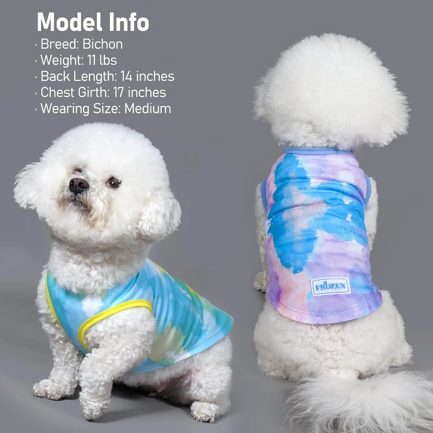 KYEESE 2 Pack Dog Cooling Shirts for Medium Dogs Breathable Instant Cooling Dog Vest for Summer Lightweight Sleeveless Vest Quick Dry Cooling Shirts Great for Hunting, Training, Camping