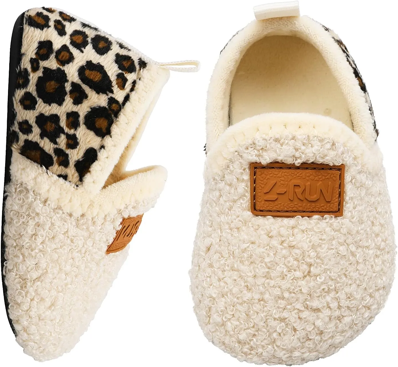 L-RUN Toddler Boys Girls House Slippers Indoor Home Shoes Warm Slipper Socks for Kids Baby Soft Winter Warm Walking Shoes