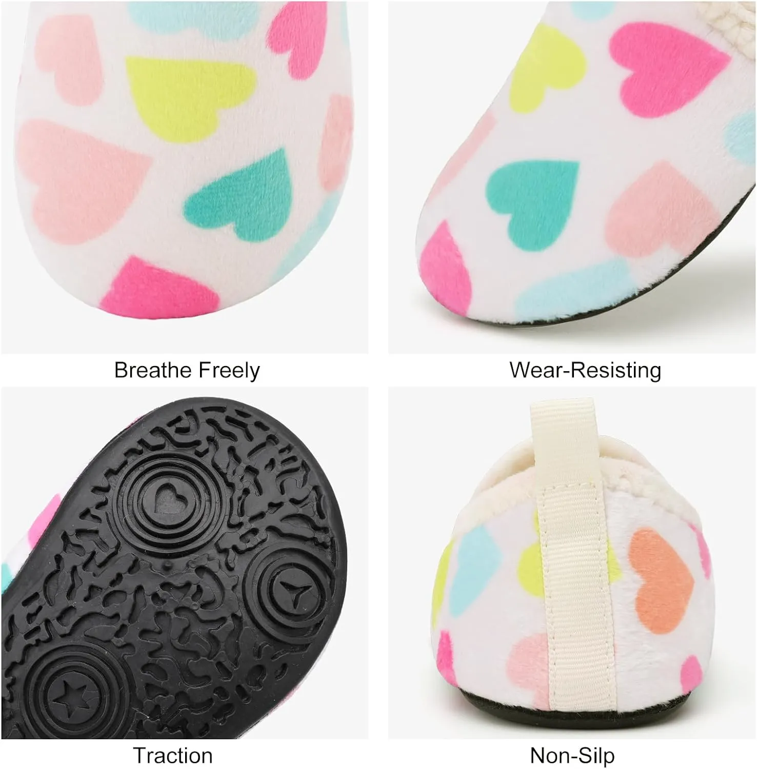 L-RUN Toddler Boys Girls House Slippers Indoor Home Shoes Warm Slipper Socks for Kids Baby Soft Winter Warm Walking Shoes