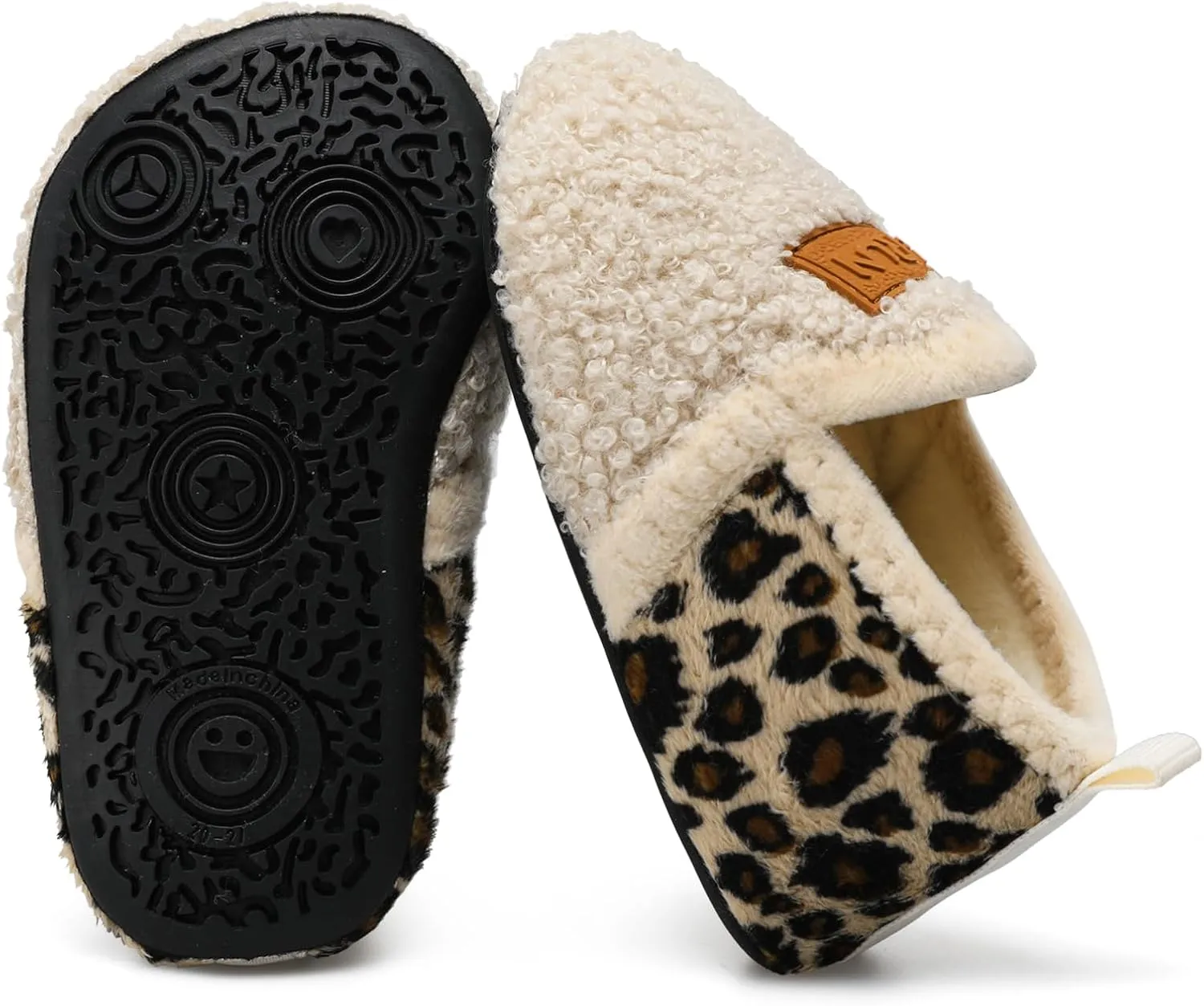 L-RUN Toddler Boys Girls House Slippers Indoor Home Shoes Warm Slipper Socks for Kids Baby Soft Winter Warm Walking Shoes