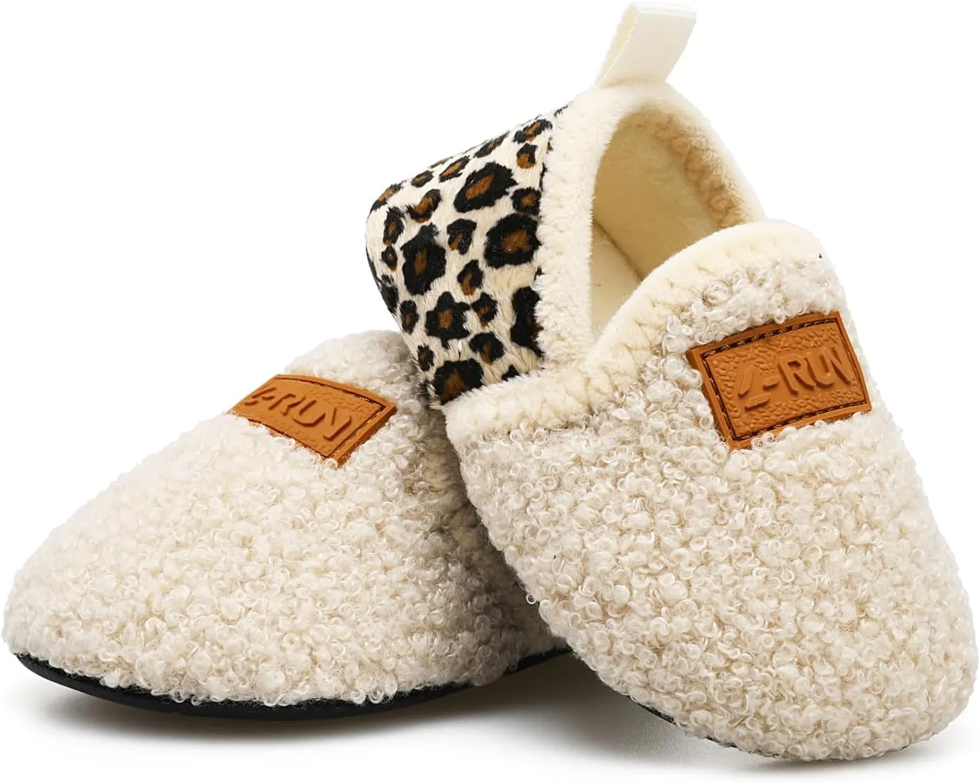 L-RUN Toddler Boys Girls House Slippers Indoor Home Shoes Warm Slipper Socks for Kids Baby Soft Winter Warm Walking Shoes