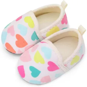 L-RUN Toddler Boys Girls House Slippers Indoor Home Shoes Warm Slipper Socks for Kids Baby Soft Winter Warm Walking Shoes