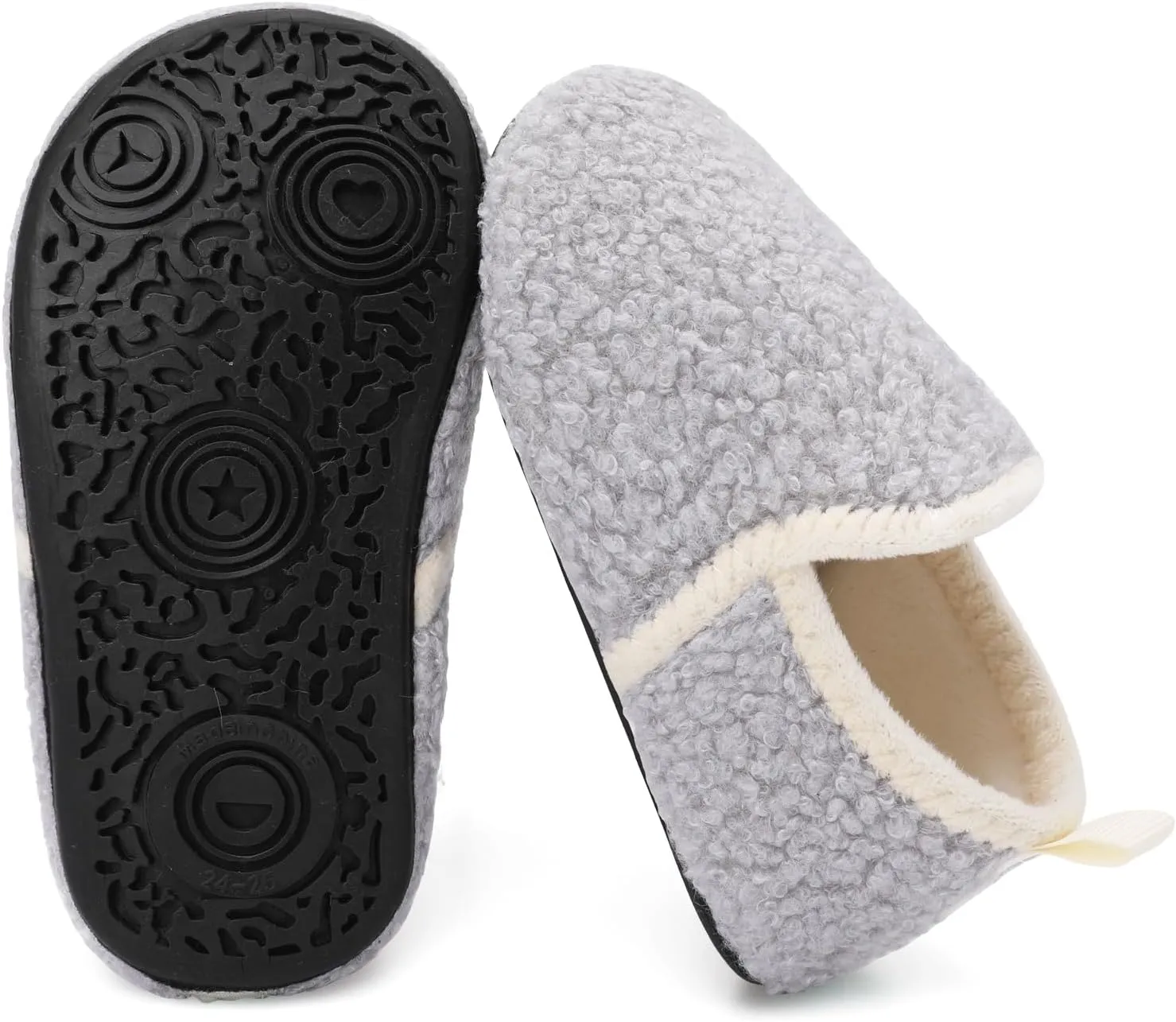 L-RUN Toddler Boys Girls House Slippers Indoor Home Shoes Warm Slipper Socks for Kids Baby Soft Winter Warm Walking Shoes
