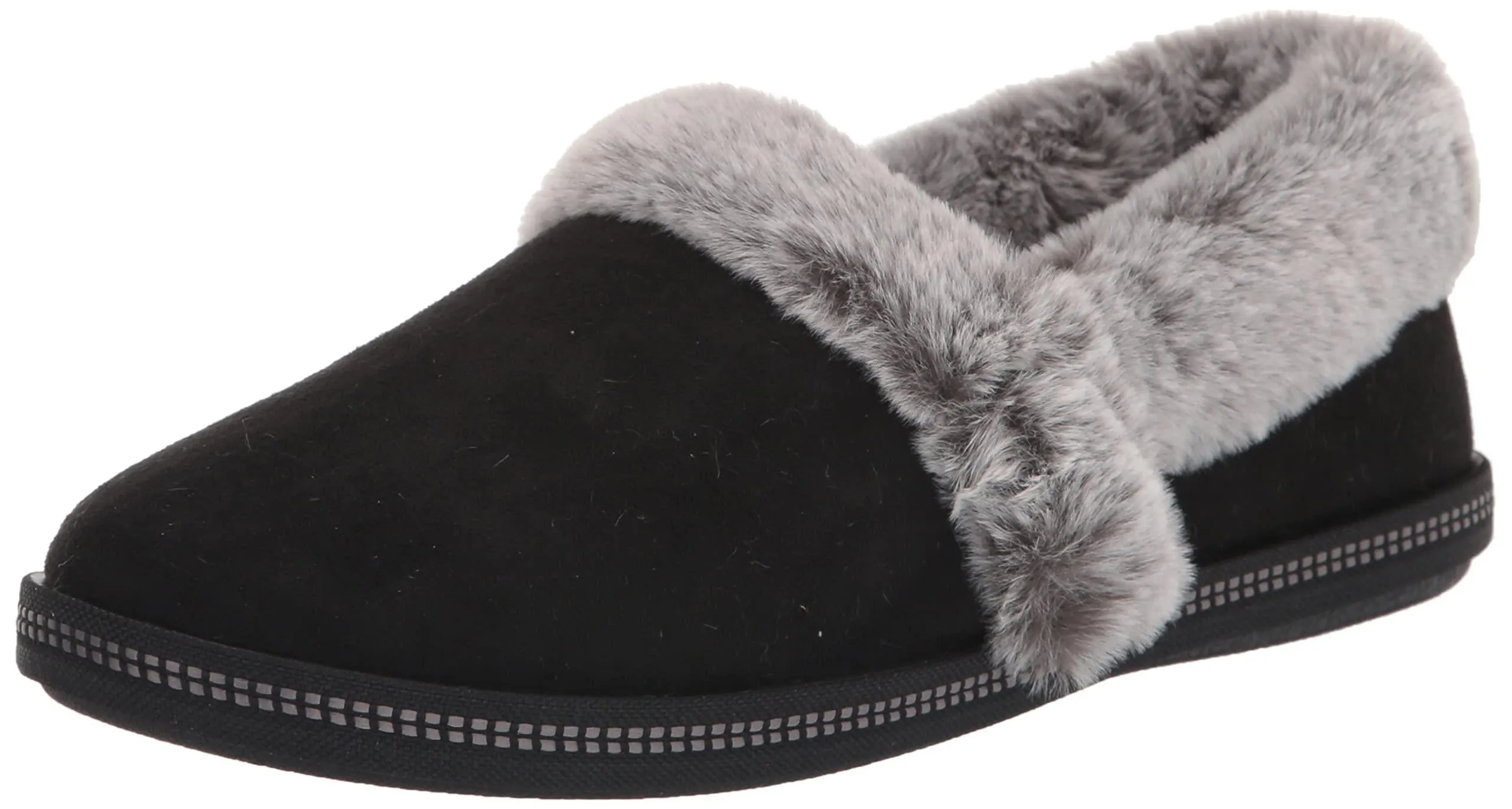 Ladies Skechers Cozy Campfire Team Toasty Black Faux Fur Slippers 32777/BLK
