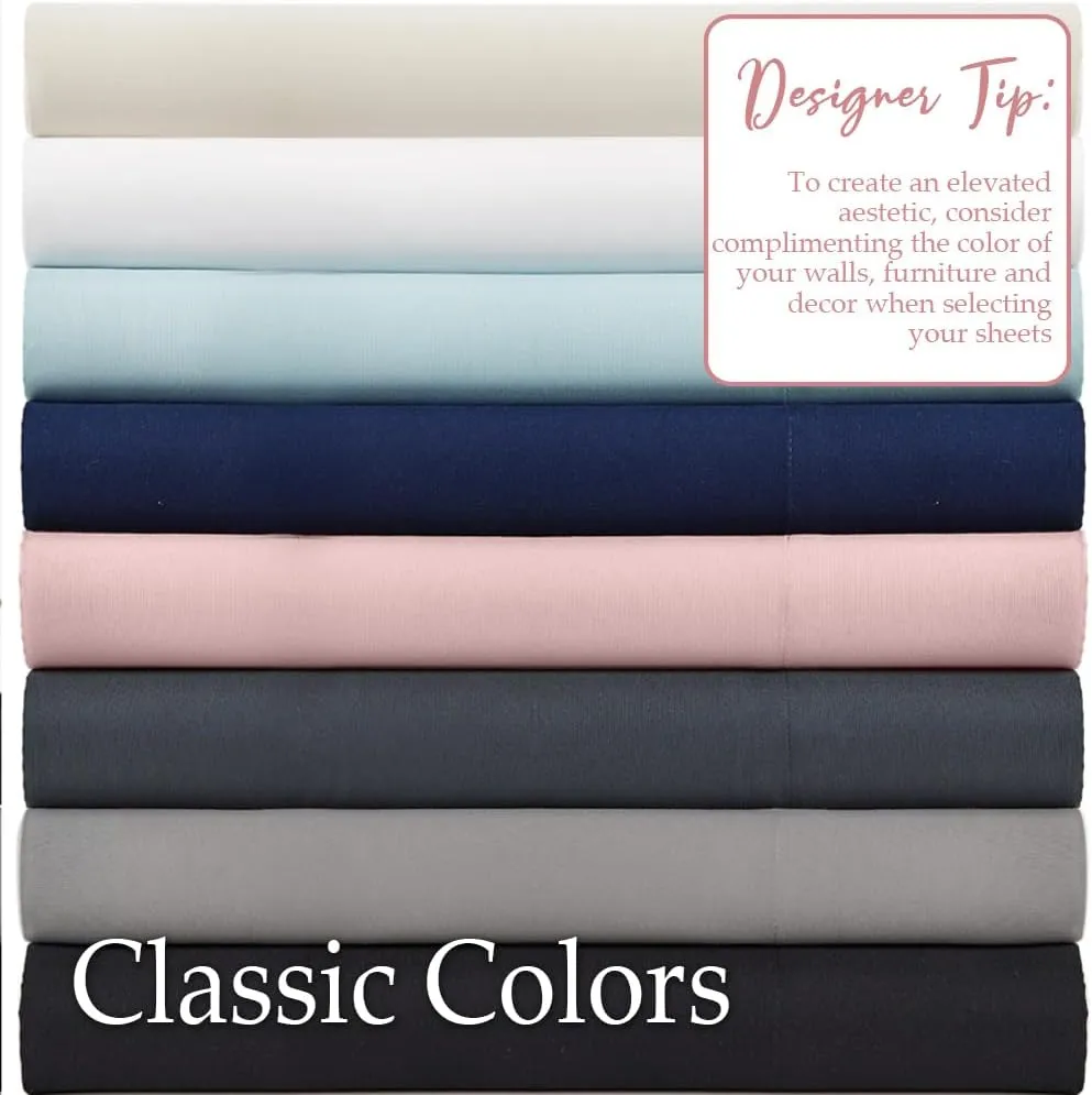 lalaLOOM Queen Bed Sheet Set, Soft Microfiber Hotel Luxury Bedding, Extra Deep Pocket, 4 Piece Sheets and Pillowcase Sets, Breathable Wrinkle, Fade Resistant Easy Care Machine Washable Linen Navy Blue