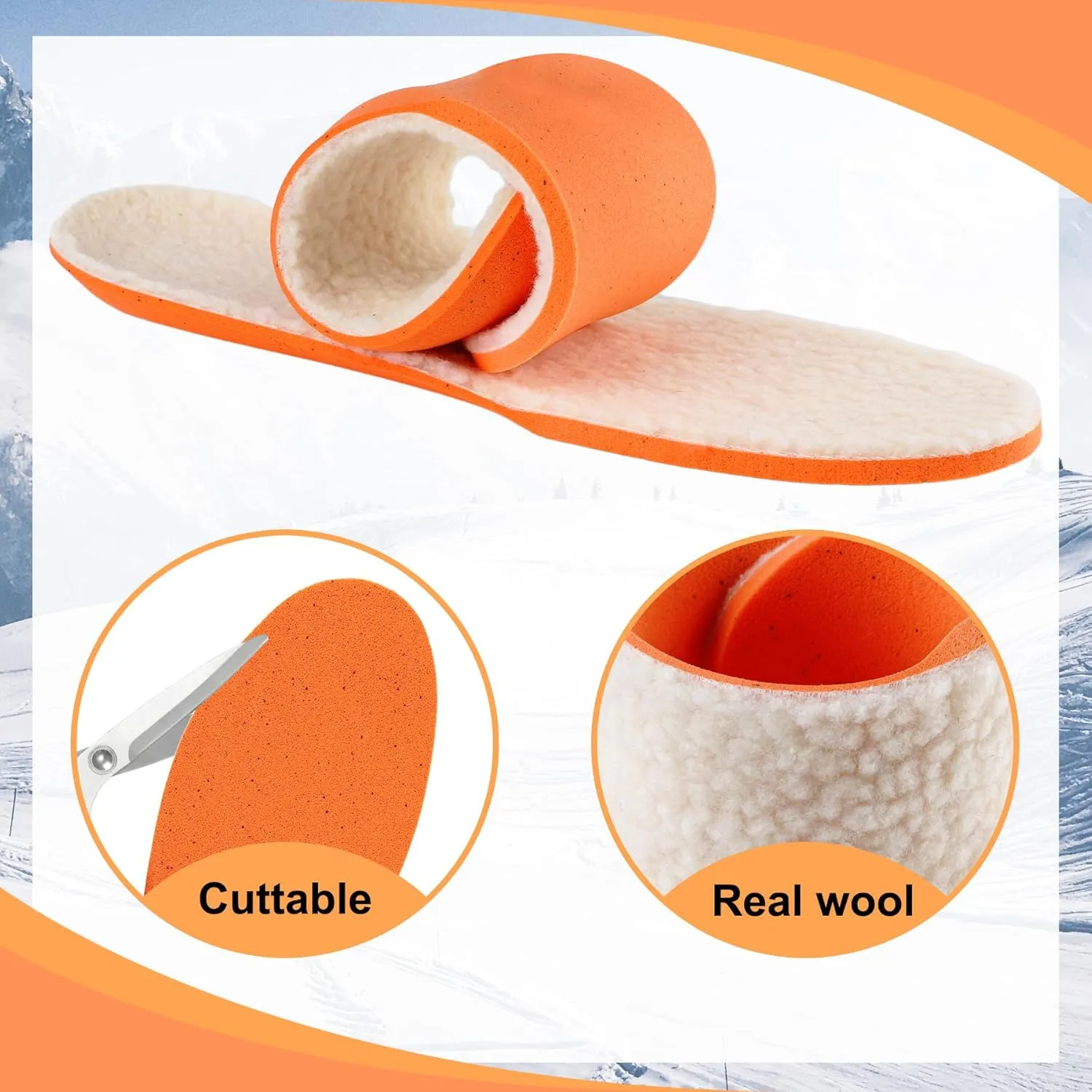 Lamb Wool Shoes Inserts for Men Women's Cushioned Soft Warm Wool Insoles for Boots Comfort Fleece Shoe Liners with Arch Support for Cotton Slippers Winter Shoes White US 8 /EU39