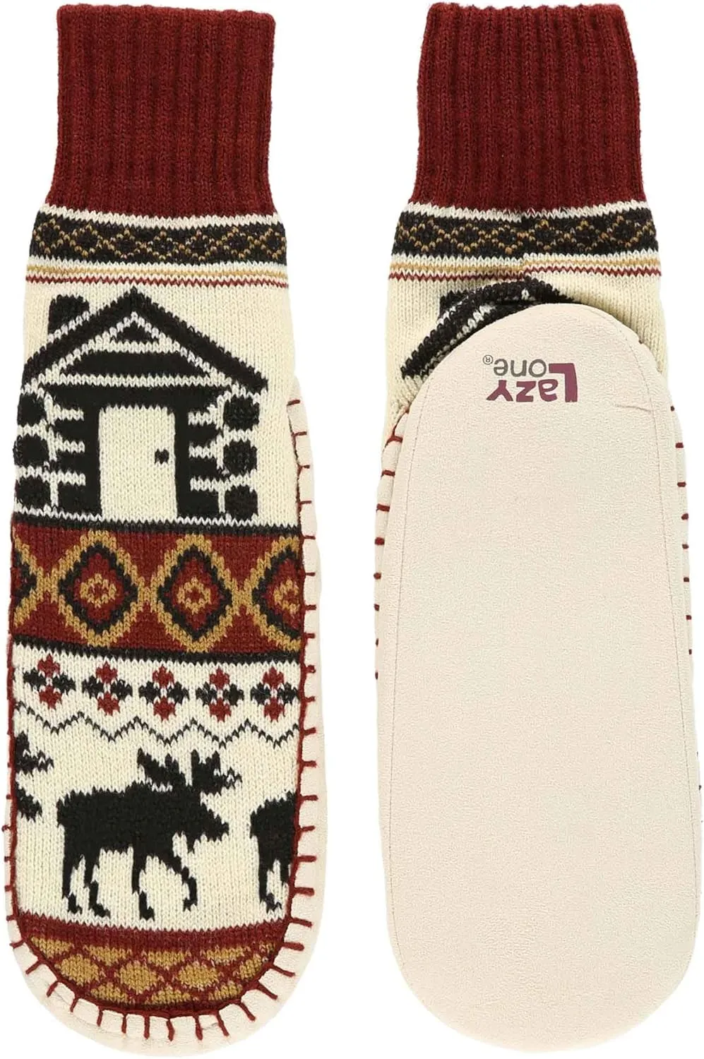Lazy One Knitted Slippers, Cozy Slipper Socks for Women and Men