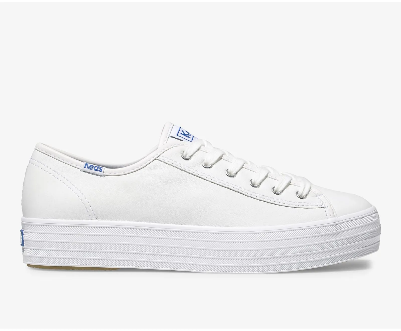 Leather Keds Virtual reality Platform Triple WHITE Lace Kick Up Sneakers International tracking